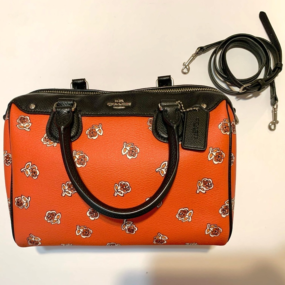 Coach Mini Bennett Satchel Bag Rose Sienna Floral